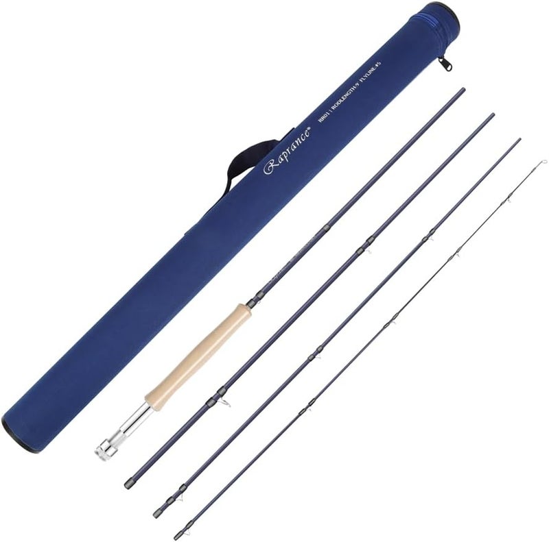 Raprance Fly Fishing Rod with Tube, 4-Sections, Medium Fast Action Freshwater Fly Rod, IM8 Carbon Fiber - Image 4